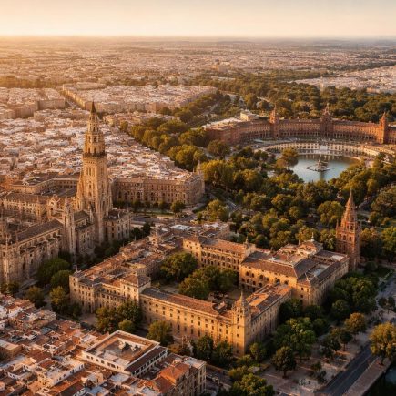 vue-aerienne-seville-cathedrale-alcazar-plaza-espana