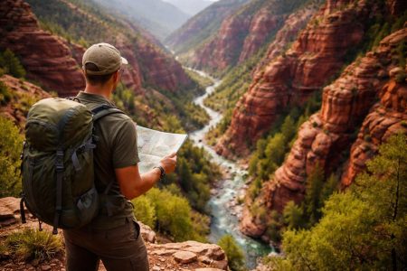 gorges-cians-roches-rouges-riviere-randonneur