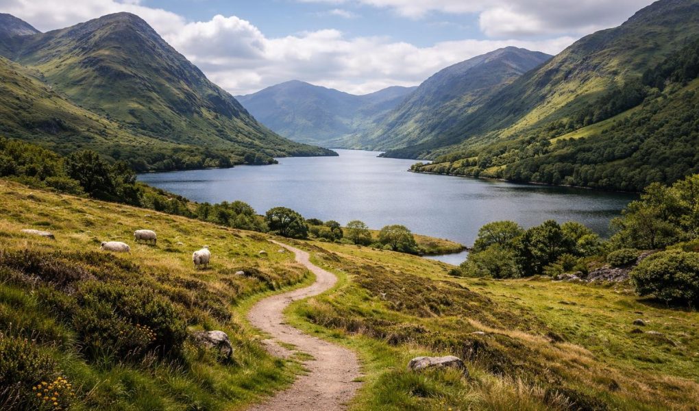 connemara-montagnes-lac-moutons-sentier