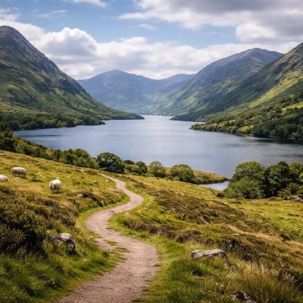 connemara-montagnes-lac-moutons-sentier