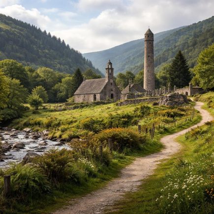glendalough-vestiges-pierre-collines-verdoyantes