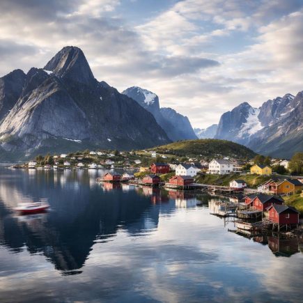 iles-lofoten-montagnes-village-paysage