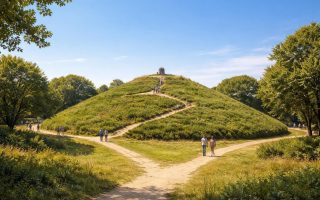 tumulus-saint-michel-colline-arbres-ciel-bleu