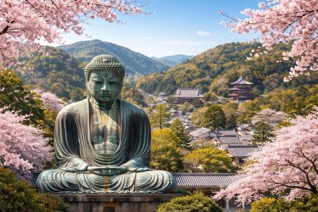 bouddha-cerisiers-collines-temples-japonais