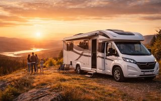 camping-car-moderne-colline-coucher-soleil
