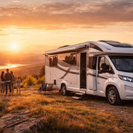 camping-car-moderne-colline-coucher-soleil