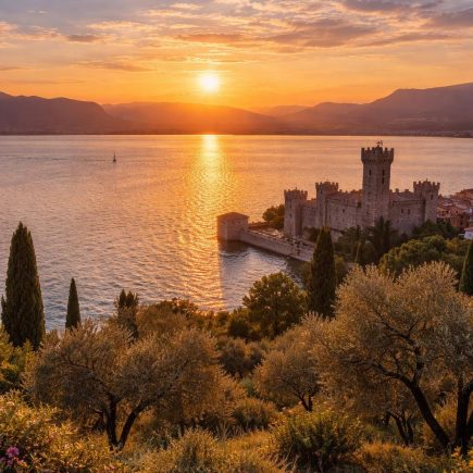 lac-garde-sirmione-coucher-soleil-chateau