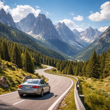 voiture-route-montagnes-dolomites대화