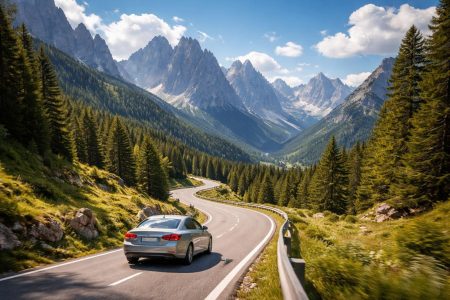 voiture-route-montagnes-dolomites대화