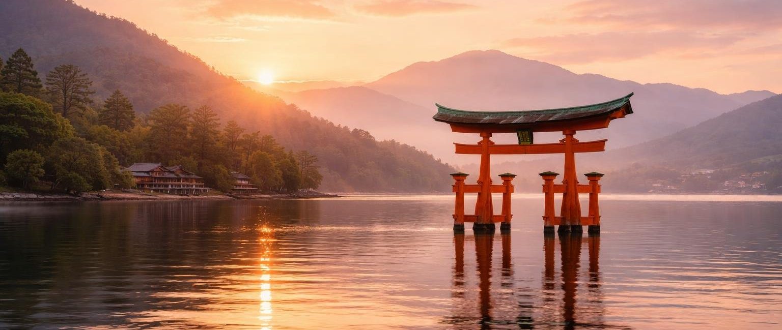 miyajima-torii-soleil-montagnes-mer