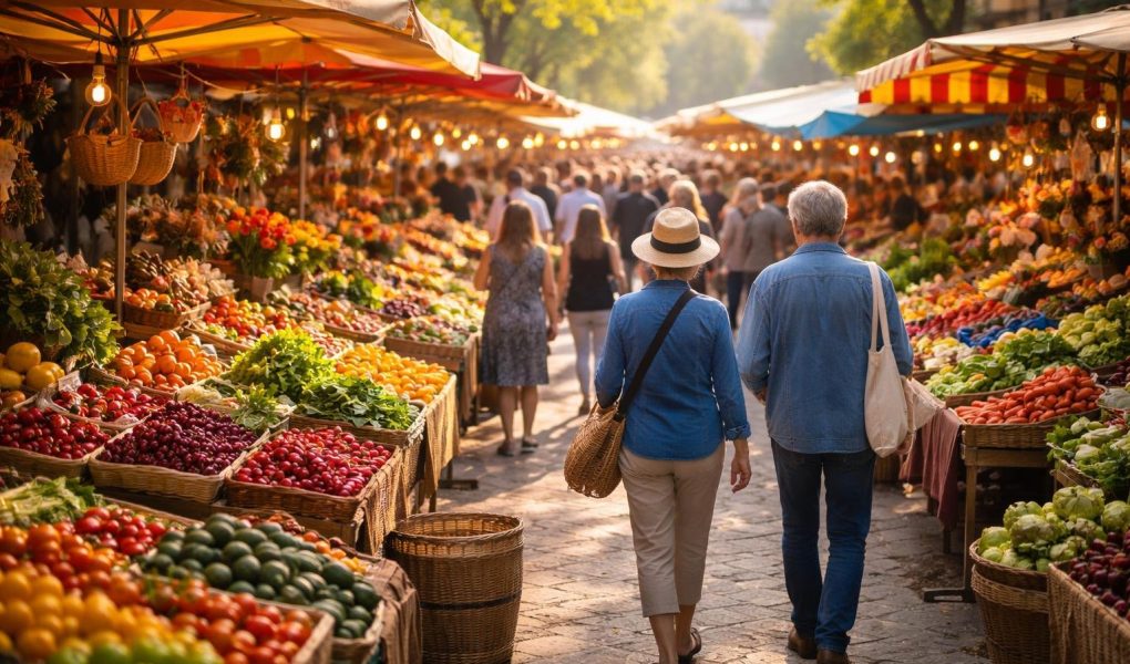 marche-etals-produits-personnes-matin
